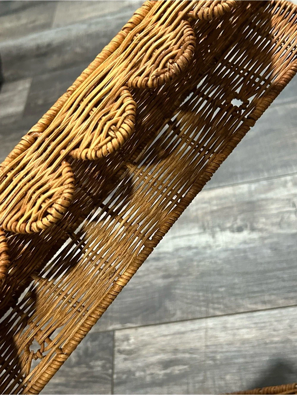 Woven Rattan Wall Shelf Pair - Natural Brown
